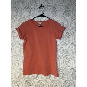 Chicos‎ Size 0 Small Womens Coral Top Short Sleeve Button Pima Cotton Pocket